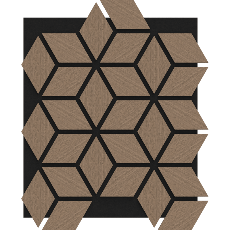 Mexen Lam-B lamelles murales 275 x 30 cm, panneau HDF 4 mm, placage technique, Chêne Sable - S100-275307-3015-001