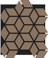 Mexen Form 02 panneau mural acoustique 81 x 66 cm (4 pcs), feutre 9 mm, placage technique, Noyer Clair - S111-81667-02-047
