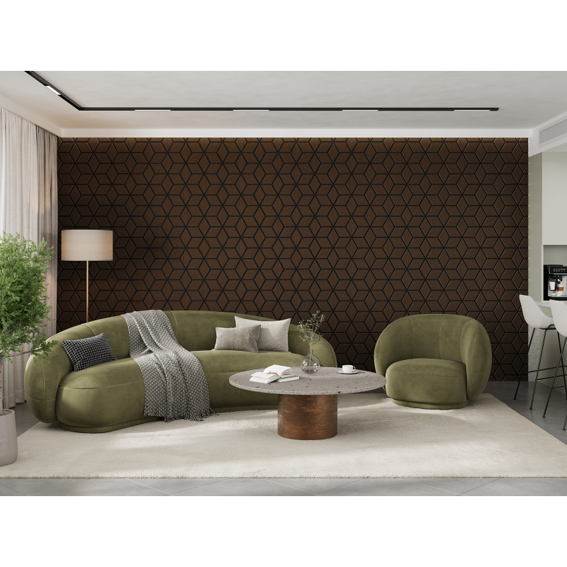 Mexen Lam-B lamelles murales 275 x 30 cm, panneau HDF 4 mm, placage technique, Chêne Sable - S100-275307-3015-001
