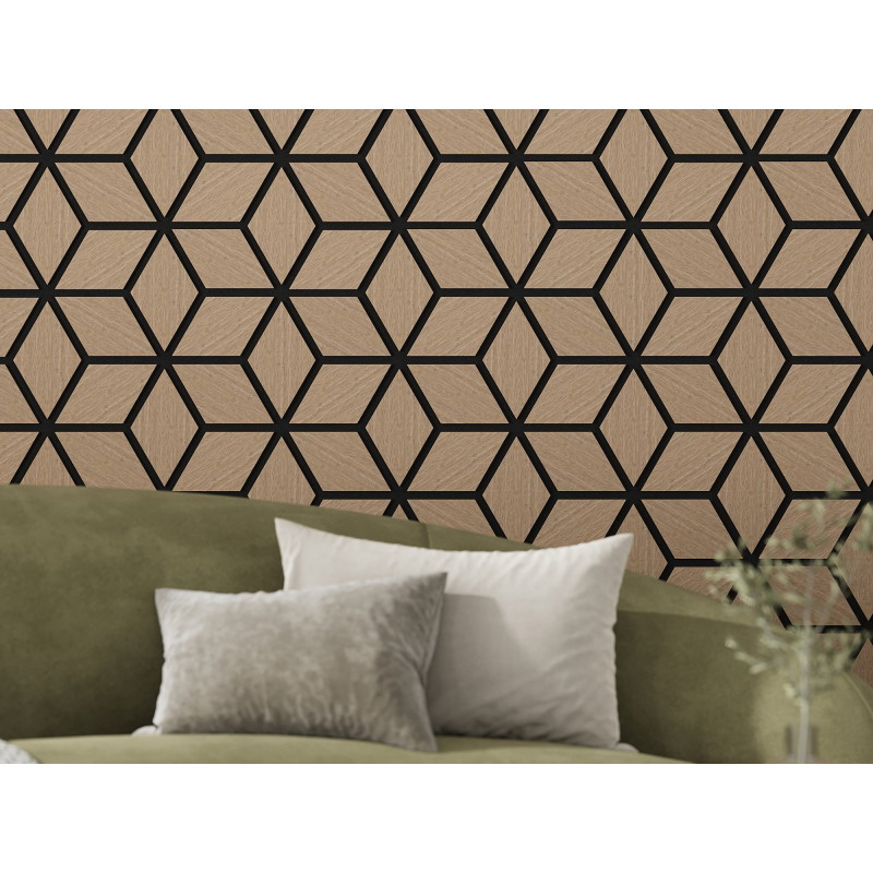 Mexen Form 02 panneau mural acoustique 81 x 66 cm (4 pcs), feutre 9 mm, placage technique, Noyer Clair - S111-81667-02-047