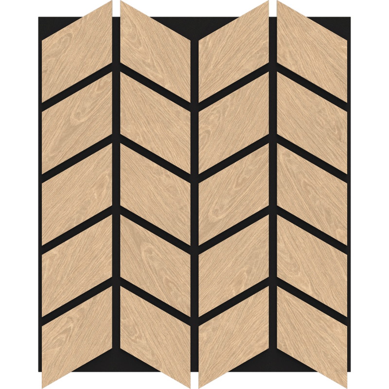 Mexen Form 03 panneau mural acoustique 71,5 x 58 cm (4pcs), feutre 9 mm, placage technique, Chêne Blanchi - S111-71587-03-040