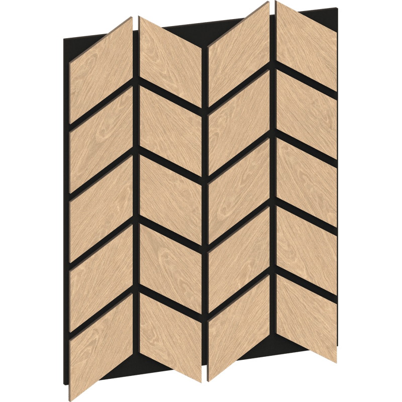 Mexen Form 03 panneau mural acoustique 71,5 x 58 cm (4pcs), feutre 9 mm, placage technique, Chêne Blanchi - S111-71587-03-040