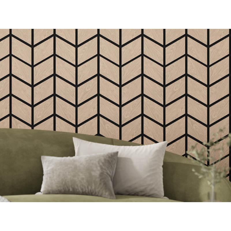Mexen Lam-B lamelles murales 275 x 30 cm, panneau HDF 4 mm, placage technique, Chêne Sable - S100-275307-3015-001