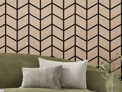 Mexen Form 03 panneau mural acoustique 71,5 x 58 cm (4pcs), feutre 9 mm, placage technique, Chêne Blanchi - S111-71587-03-040