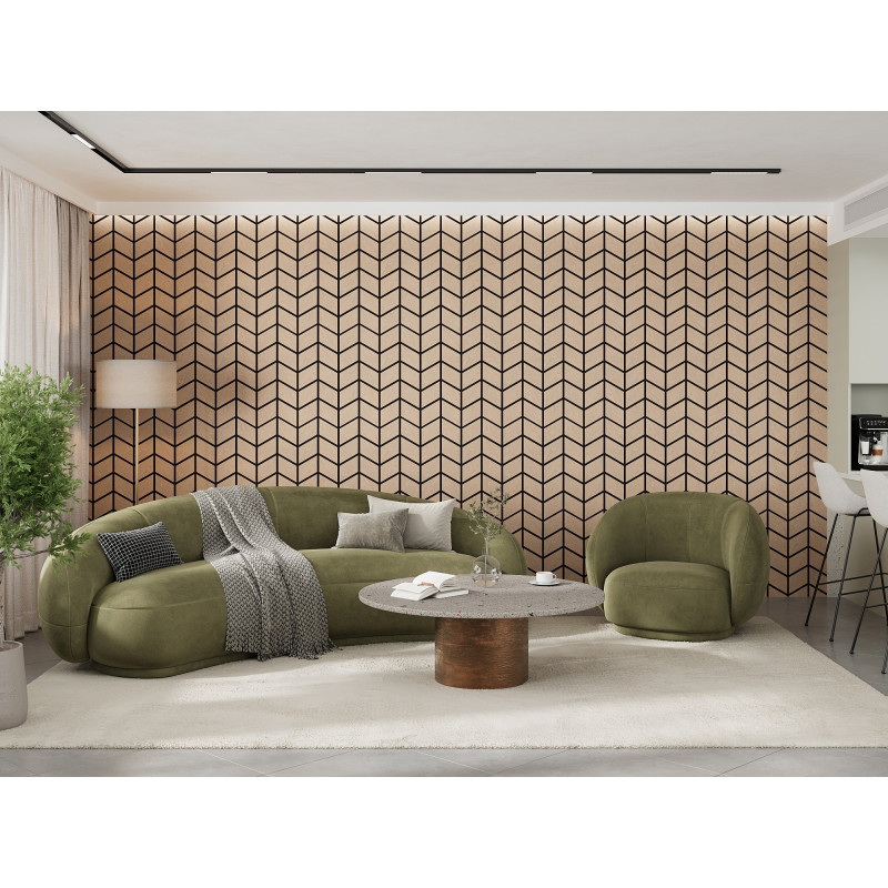 Mexen Form 03 panneau mural acoustique 71,5 x 58 cm (4pcs), feutre 9 mm, placage technique, Chêne Blanchi - S111-71587-03-040