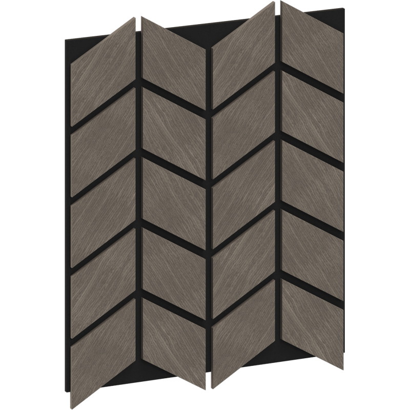 Mexen Form 03 panneau mural acoustique 71,5 x 58 cm (4 pcs), feutre 9 mm, placage technique, Chêne Gris - S111-71587-03-043
