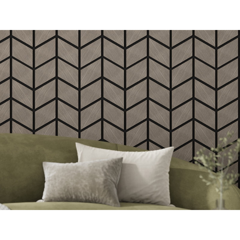 Mexen Form 03 panneau mural acoustique 71,5 x 58 cm (4 pcs), feutre 9 mm, placage technique, Chêne Gris - S111-71587-03-043