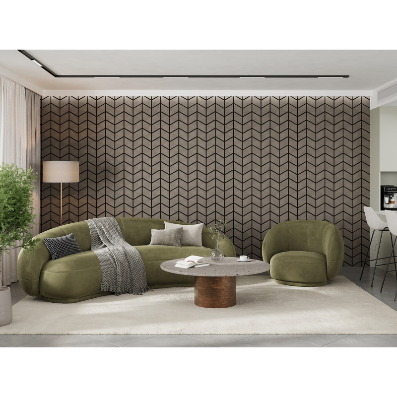 Mexen Form 03 panneau mural acoustique 71,5 x 58 cm (4 pcs), feutre 9 mm, placage technique, Chêne Gris - S111-71587-03-043