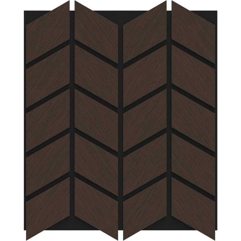 Mexen Form 03 panneau mural acoustique 71,5 x 58 cm (4 pièces), feutre 9 mm, placage technique, Chêne Mocca