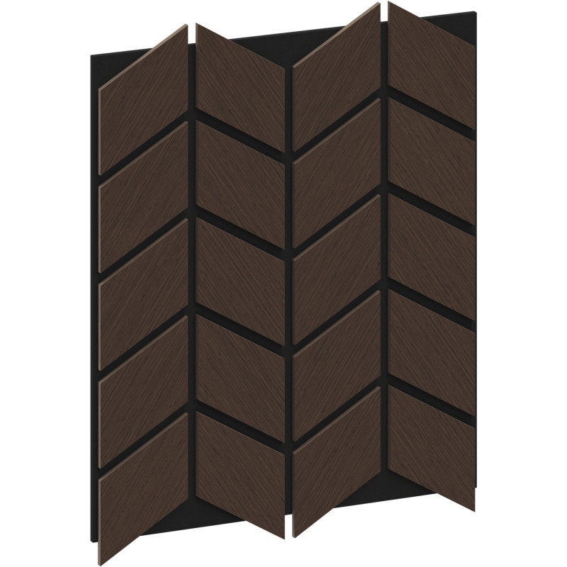 Mexen Form 03 panneau mural acoustique 71,5 x 58 cm (4 pièces), feutre 9 mm, placage technique, Chêne Mocca