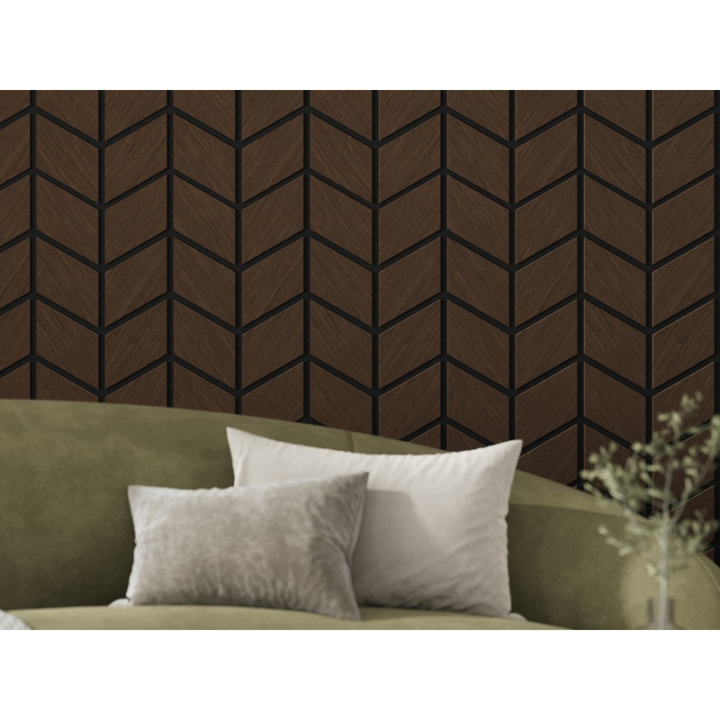 Mexen Form 03 panneau mural acoustique 71,5 x 58 cm (4 pièces), feutre 9 mm, placage technique, Chêne Mocca