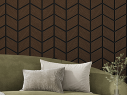 Mexen Form 03 panneau mural acoustique 71,5 x 58 cm (4 pièces), feutre 9 mm, placage technique, Chêne Mocca