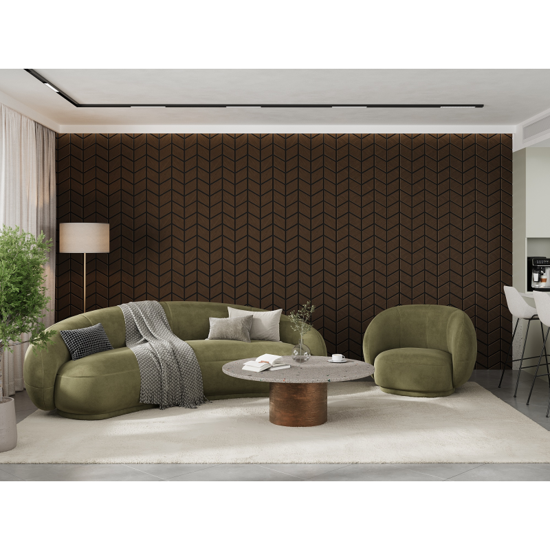 Mexen Lam-B lamelles murales 275 x 30 cm, panneau HDF 4 mm, placage technique, Chêne Sable - S100-275307-3015-001