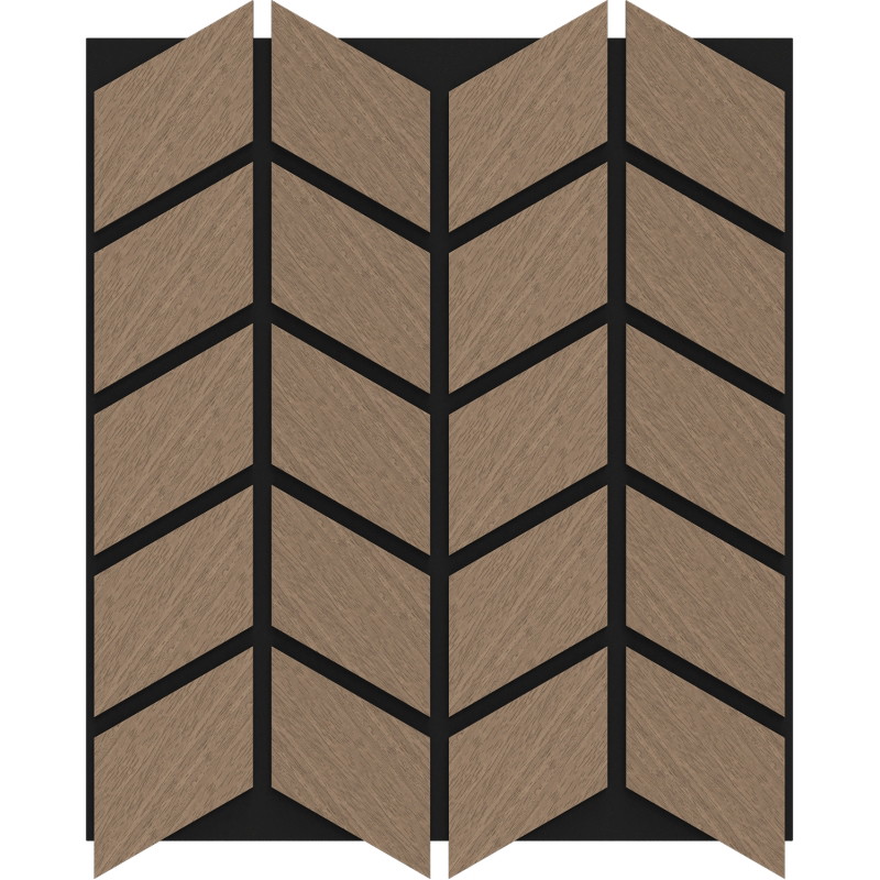 Mexen Form 03 panneau mural acoustique 71,5 x 58 cm (4 pièces), feutre 9 mm, placage technique, Noyer Clair - S111-71587-03-047