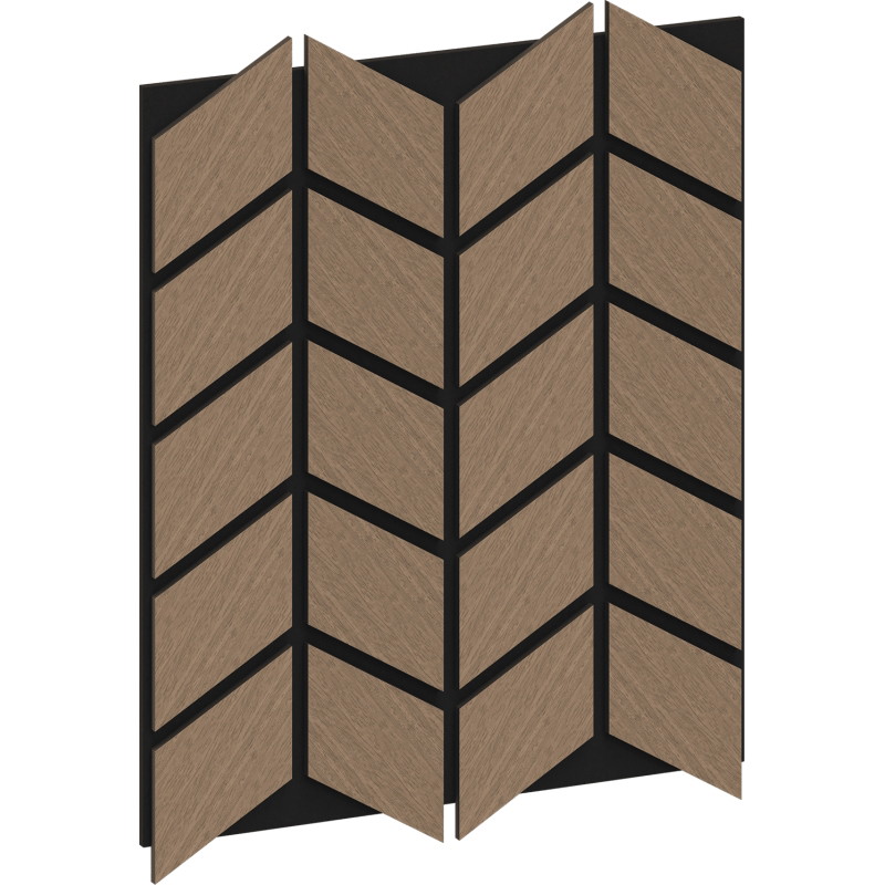 Mexen Form 03 panneau mural acoustique 71,5 x 58 cm (4 pièces), feutre 9 mm, placage technique, Noyer Clair - S111-71587-03-047