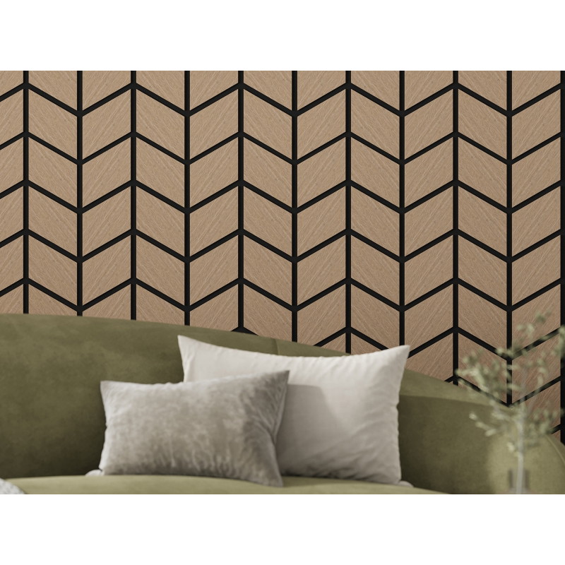 Mexen Form 03 panneau mural acoustique 71,5 x 58 cm (4 pièces), feutre 9 mm, placage technique, Noyer Clair - S111-71587-03-047