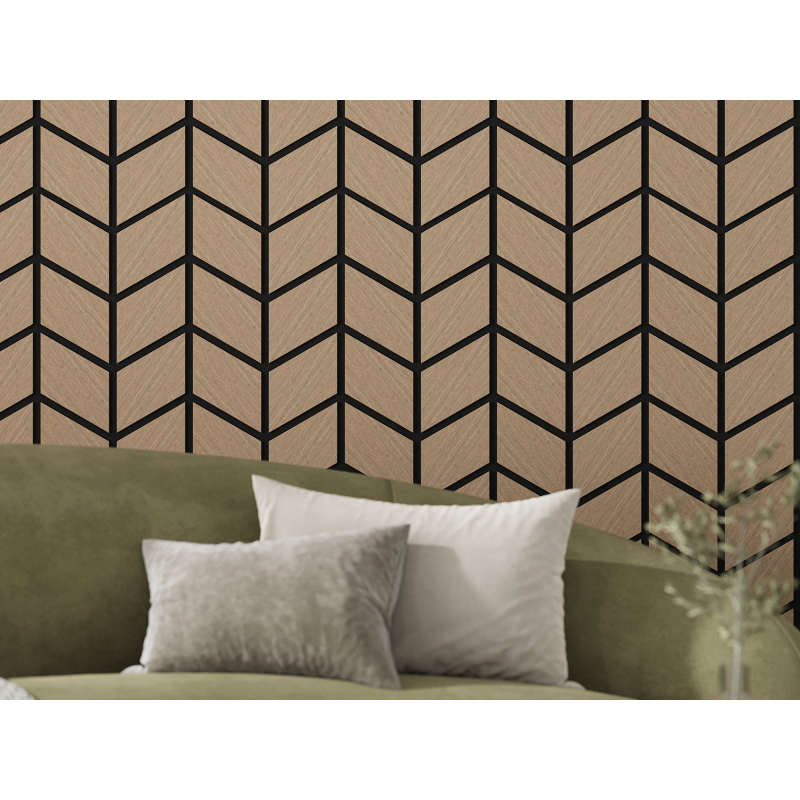 Mexen Lam-B lamelles murales 275 x 30 cm, panneau HDF 4 mm, placage technique, Chêne Sable - S100-275307-3015-001