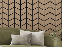 Mexen Lam-B lamelles murales 275 x 30 cm, panneau HDF 4 mm, placage technique, Chêne Sable - S100-275307-3015-001
