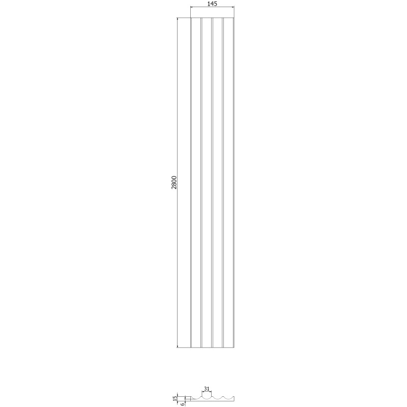 Mexen Strito 01 Strio 01 lamelles murales rainurées 280 x 14,5 cm (2 pièces), cappuccino - S120-280-01-304