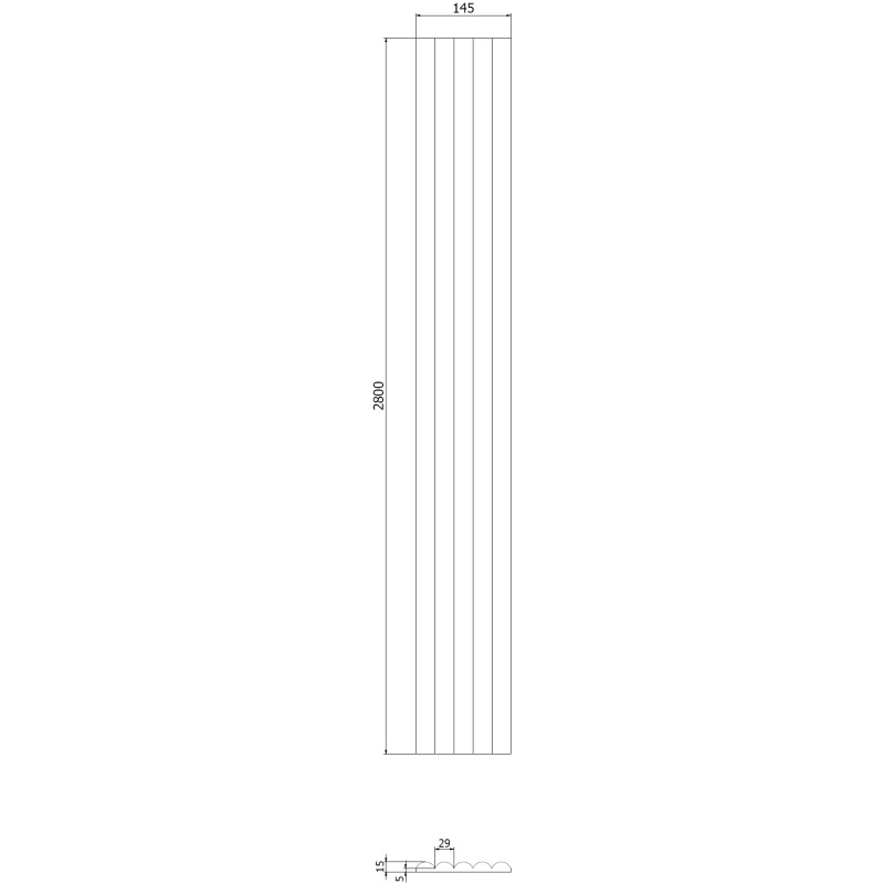 Mexen Strio 02 lamelles murales rainurées 280 x 14,5 cm (2 pièces), gris bleu - S120-280-02-308