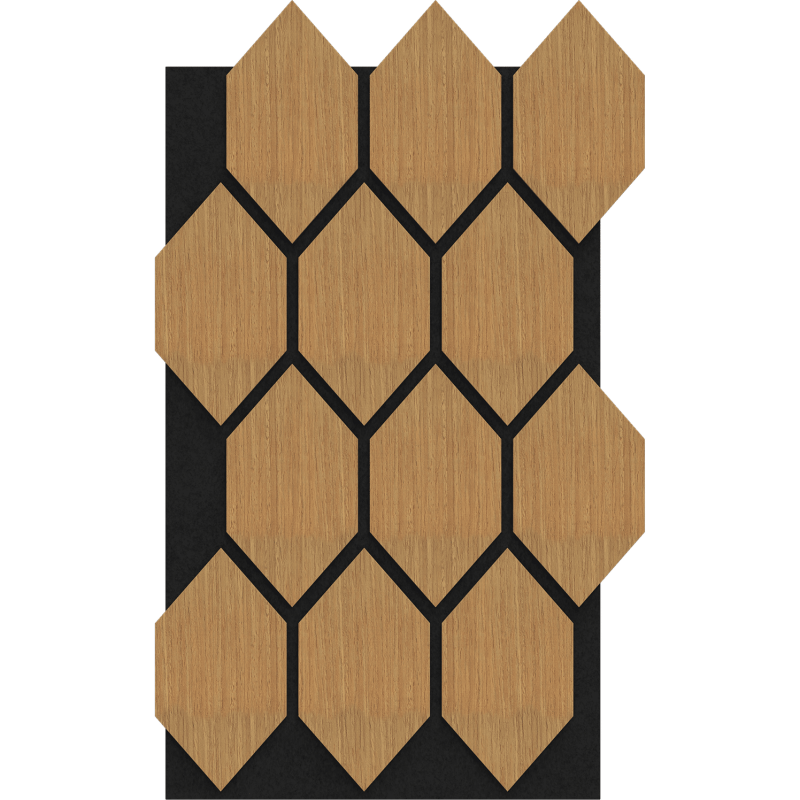 Mexen Lam-B lamelles murales 275 x 30 cm, panneau HDF 4 mm, placage technique, Chêne Sable - S100-275307-3015-001