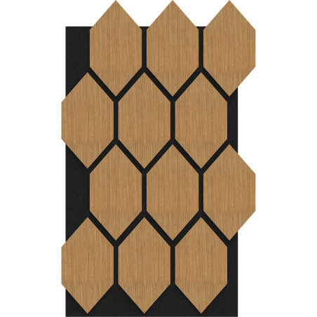 Mexen Lam-B lamelles murales 275 x 30 cm, panneau HDF 4 mm, placage technique, Chêne Sable - S100-275307-3015-001
