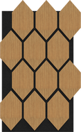 Mexen Lam-B lamelles murales 275 x 30 cm, panneau HDF 4 mm, placage technique, Chêne Sable - S100-275307-3015-001