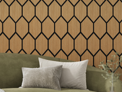 Mexen Lam-B lamelles murales 275 x 30 cm, panneau HDF 4 mm, placage technique, Chêne Sable - S100-275307-3015-001