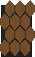 Mexen Form 01 panneau mural acoustique 91 x 56 cm (4 pièces), feutre 9 mm, placage technique, Chêne Naturel
