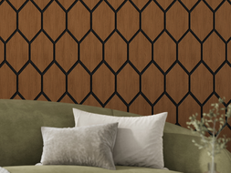 Mexen Lam-B lamelles murales 275 x 30 cm, panneau HDF 4 mm, placage technique, Chêne Sable - S100-275307-3015-001