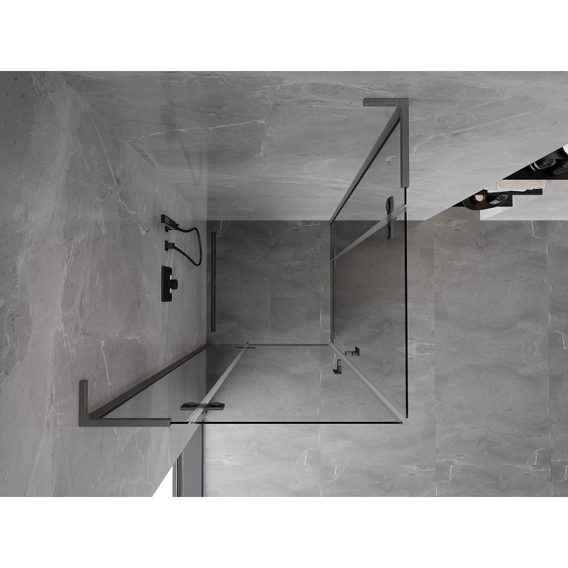 Mexen Mist-H L Duo cabine de douche pivotante 115 x 115 cm, transparent, gris canon brossé - 8A5L-115L-115P-66-00