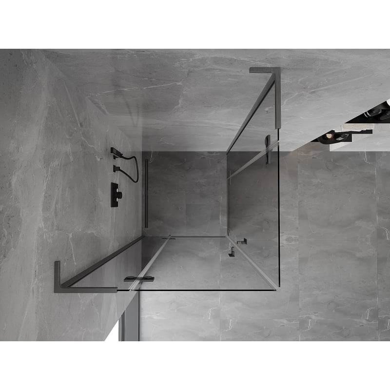 Mexen Mist-H L Duo cabine de douche pivotante 120 x 120 cm, transparent, gris canon brossé - 8A5L-120L-120P-66-00