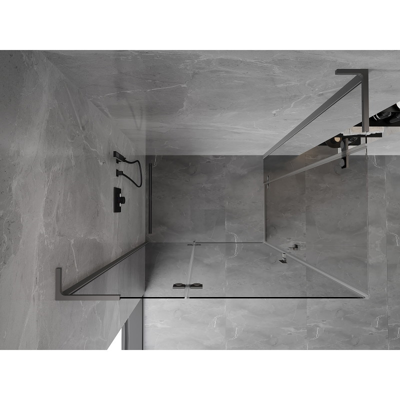 Mexen Mist-H L Duo cabine de douche pivotante gauche 80 x 70 cm, transparent, métal fusil - 8A5L-080L-070P-95-00