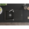 Mexen Cesar évier de cuisine en granit 1 bac avec égouttoir et robinet de cuisine Telma, noir/or - 6514-75-670200-00