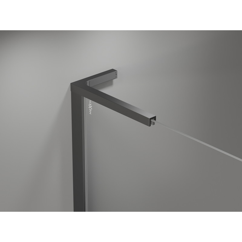 Mexen Mist-H L Duo cabine de douche pivotante 80 x 80 cm, transparent, métal pistolet - 8A5L-080L-080P-95-00