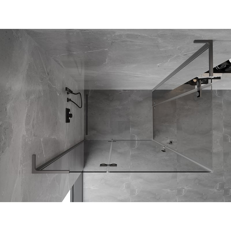 Mexen Mist-H L Cabine de douche pivotante gauche Duo 105 x 80 cm, transparent, métal canon - 8A5L-105L-080P-95-00