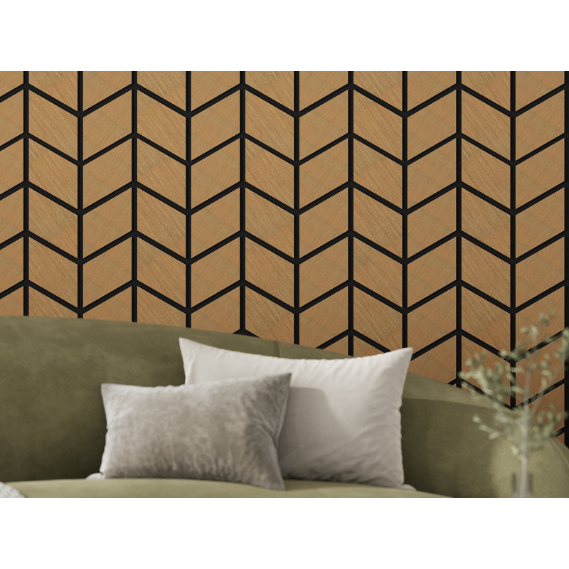 Mexen Lam-B lamelles murales 275 x 30 cm, panneau HDF 4 mm, placage technique, Chêne Sable - S100-275307-3015-001
