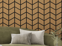 Mexen Lam-B lamelles murales 275 x 30 cm, panneau HDF 4 mm, placage technique, Chêne Sable - S100-275307-3015-001