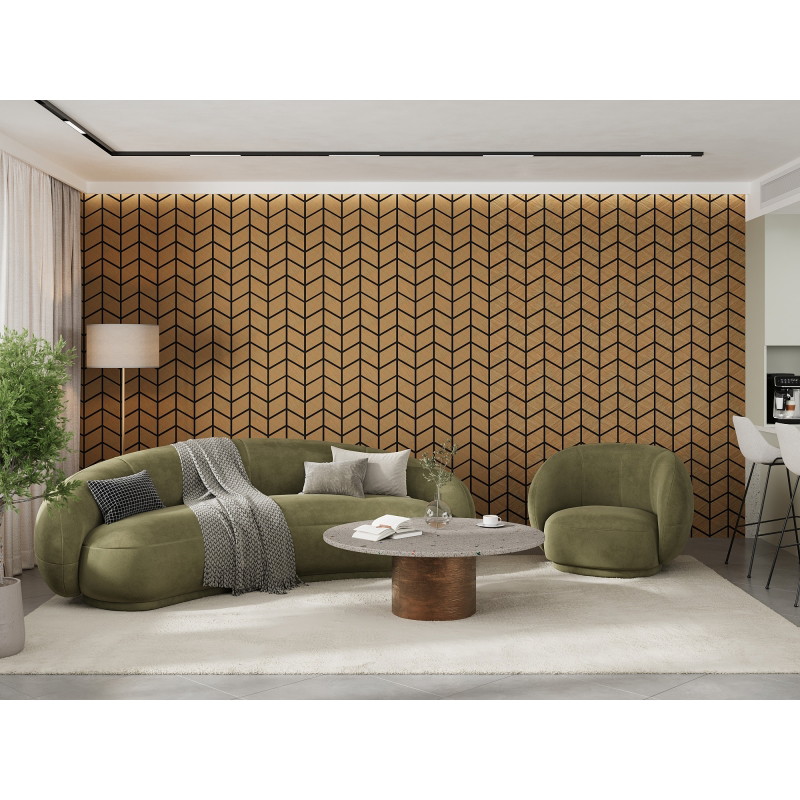 Mexen Form 03 panneau mural acoustique 71,5 x 58 cm (4 pièces), feutre 9 mm, placage technique, Chêne Classique