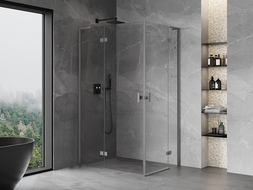 Mexen Mist-H L Duo cabine de douche pivotante gauche 105 x 90 cm, transparent, metal gun - 8A5L-105L-090P-95-00