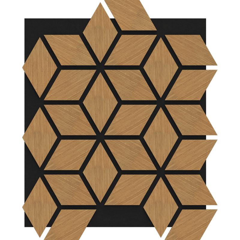 Mexen Lam-B lamelles murales 275 x 30 cm, panneau HDF 4 mm, placage technique, Chêne Sable - S100-275307-3015-001