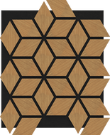 Mexen Lam-B lamelles murales 275 x 30 cm, panneau HDF 4 mm, placage technique, Chêne Sable - S100-275307-3015-001