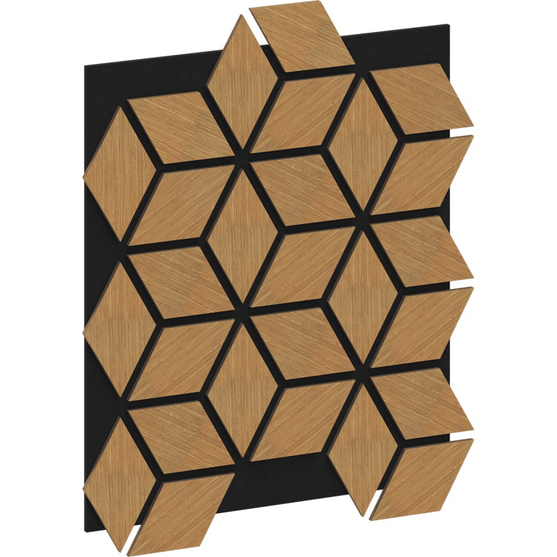 Mexen Form 02 panneau mural acoustique 81 x 66 cm (4pcs), feutre 9 mm, placage technique, Chêne Classique - S111-81667-02-041