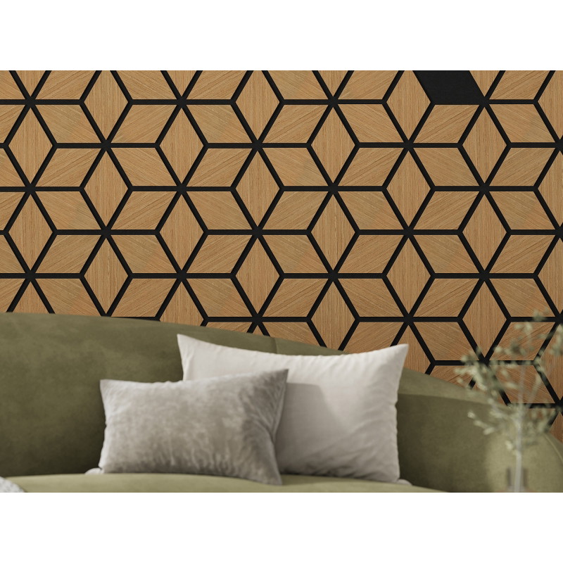 Mexen Form 02 panneau mural acoustique 81 x 66 cm (4pcs), feutre 9 mm, placage technique, Chêne Classique - S111-81667-02-041