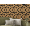 Mexen Lam-B lamelles murales 275 x 30 cm, panneau HDF 4 mm, placage technique, Chêne Sable - S100-275307-3015-001