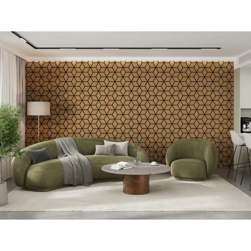 Mexen Form 02 panneau mural acoustique 81 x 66 cm (4pcs), feutre 9 mm, placage technique, Chêne Classique - S111-81667-02-041