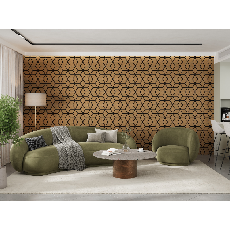 Mexen Lam-B lamelles murales 275 x 30 cm, panneau HDF 4 mm, placage technique, Chêne Sable - S100-275307-3015-001