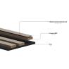 Mexen Lam-B lamelles murales 275 x 30 cm, panneau HDF 4 mm, placage technique, Chêne Sable - S100-275307-3015-001