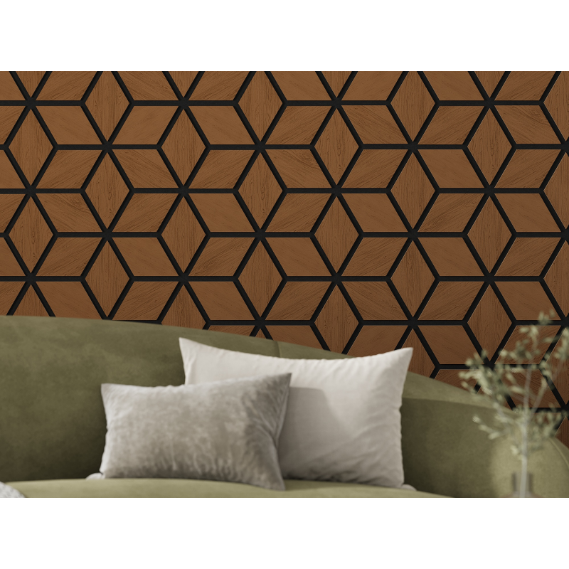 Mexen Lam-B lamelles murales 275 x 30 cm, panneau HDF 4 mm, placage technique, Chêne Sable - S100-275307-3015-001