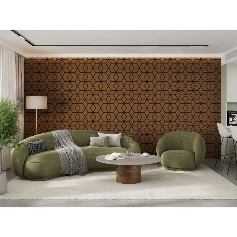 Mexen Form 02 panneau mural acoustique 81 x 66 cm (4 pièces), feutre 9 mm, placage technique, Chêne Naturel